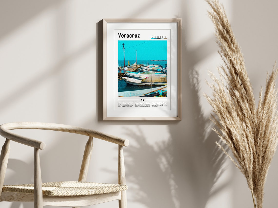 Veracruz Poster Veracruz Print Veracruz Wall Art Minimal Travel Print Travel Destination Oil Painting Poster - Image 2