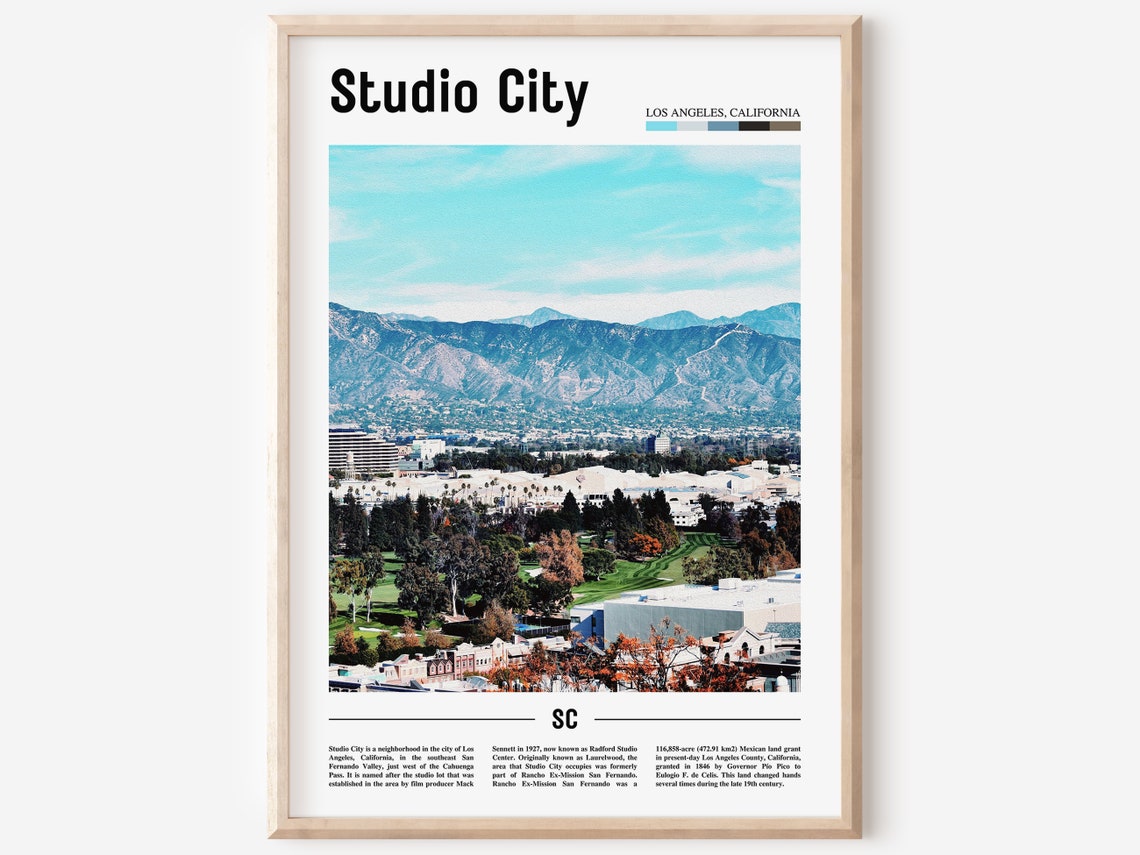Studio City Print Studio City Poster Studio City Wall Art Minimal Travel Print Minimal City Poster Travel Destination Oil Painting Poster