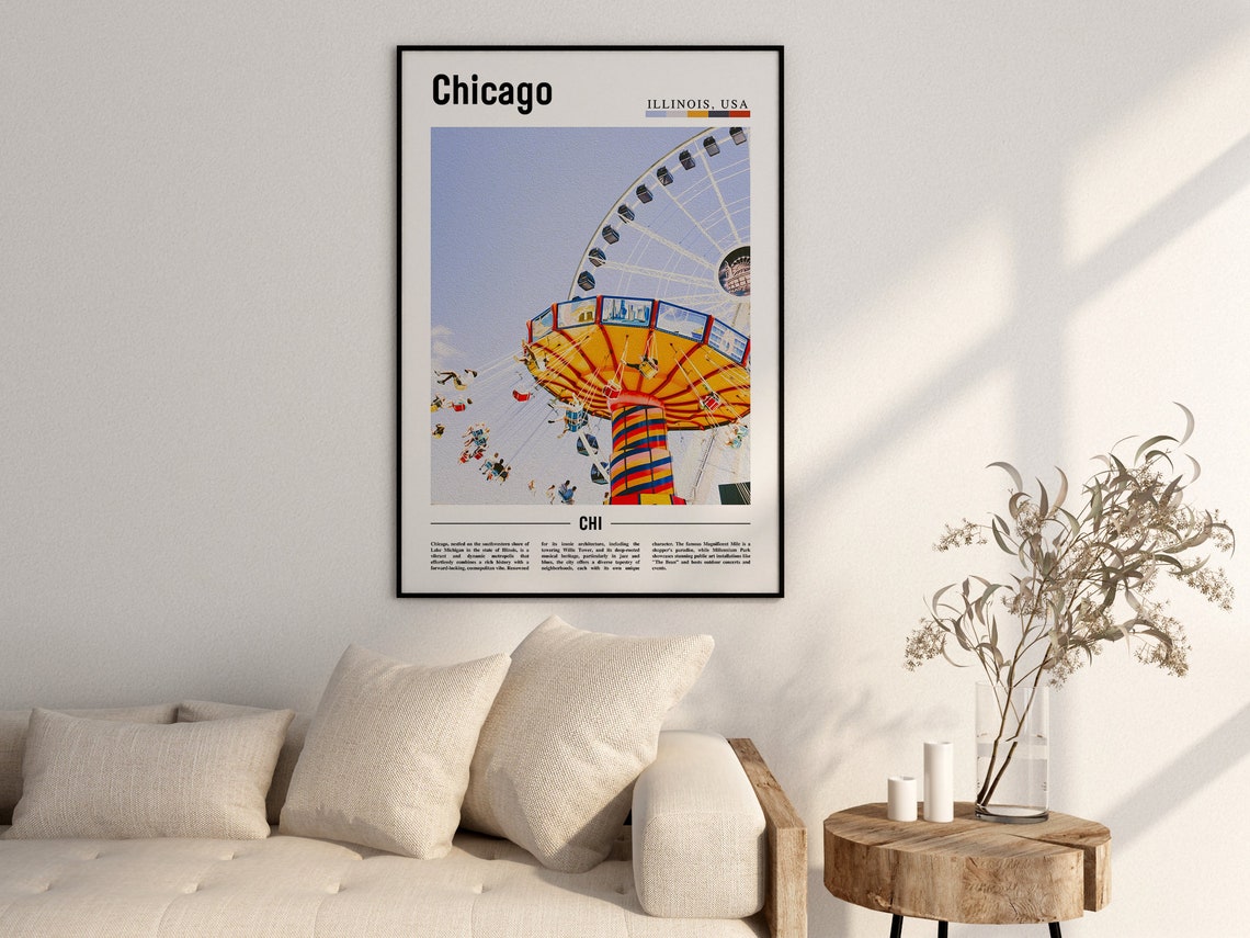 Chicago Print Chicago Poster Chicago Wall Art United States Photo United States Poster United States Print - Image 2