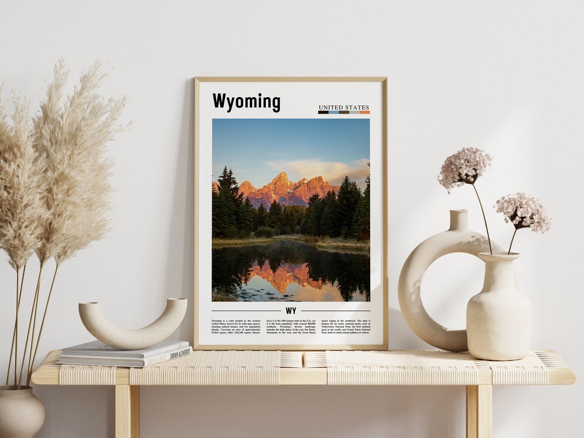 Wyoming Poster Wyoming Print Wyoming Wall Art United States Photo United States Poster United States Print - Image 6