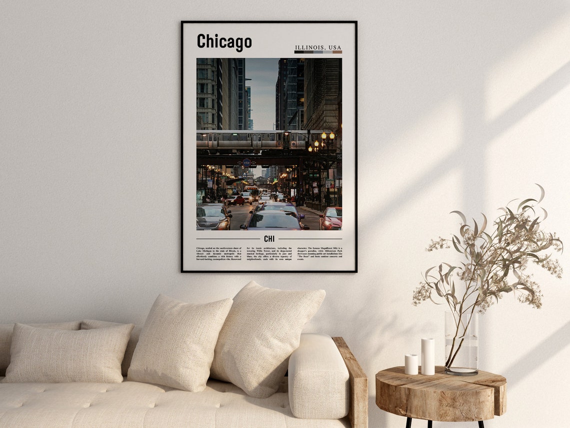 Chicago Print Chicago Poster Chicago Wall Art United States Photo United States Poster United States Print - Image 2