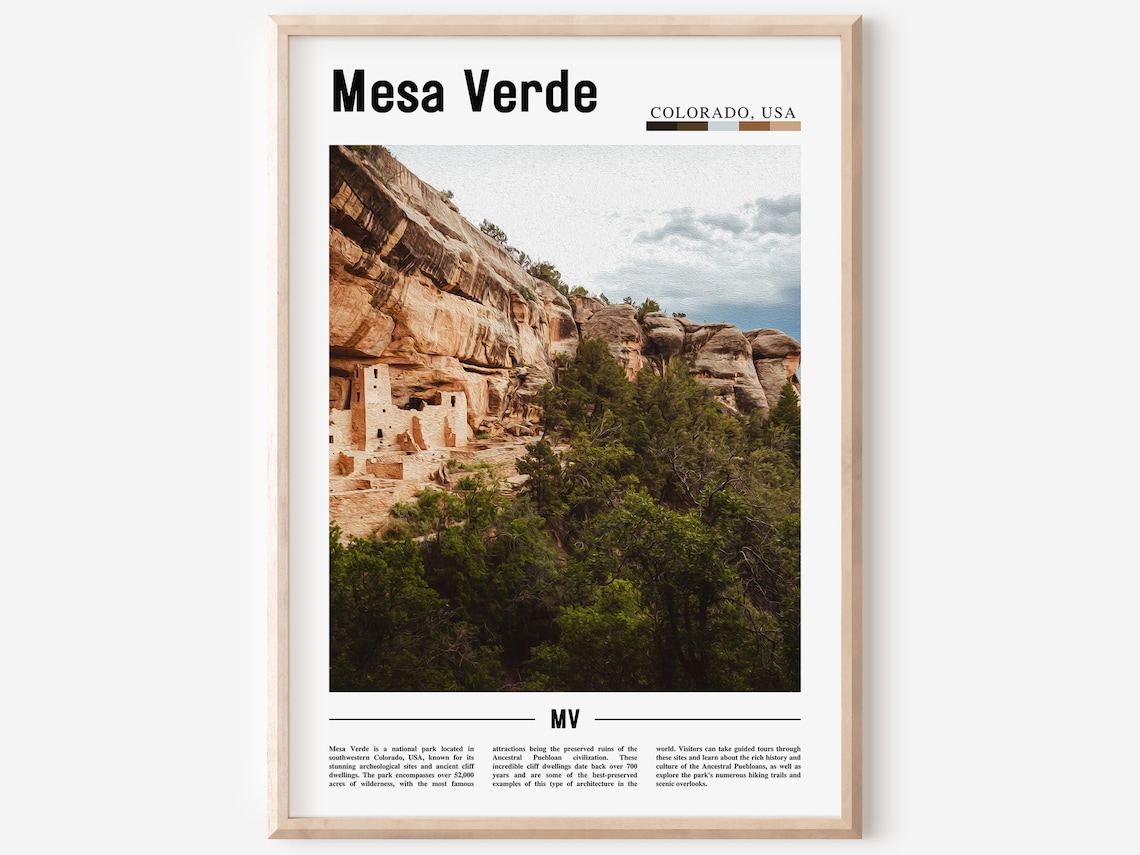 Mesa Verde Poster Mesa Verde Print Mesa Verde Wall Art United States Photo United States Poster United States Print