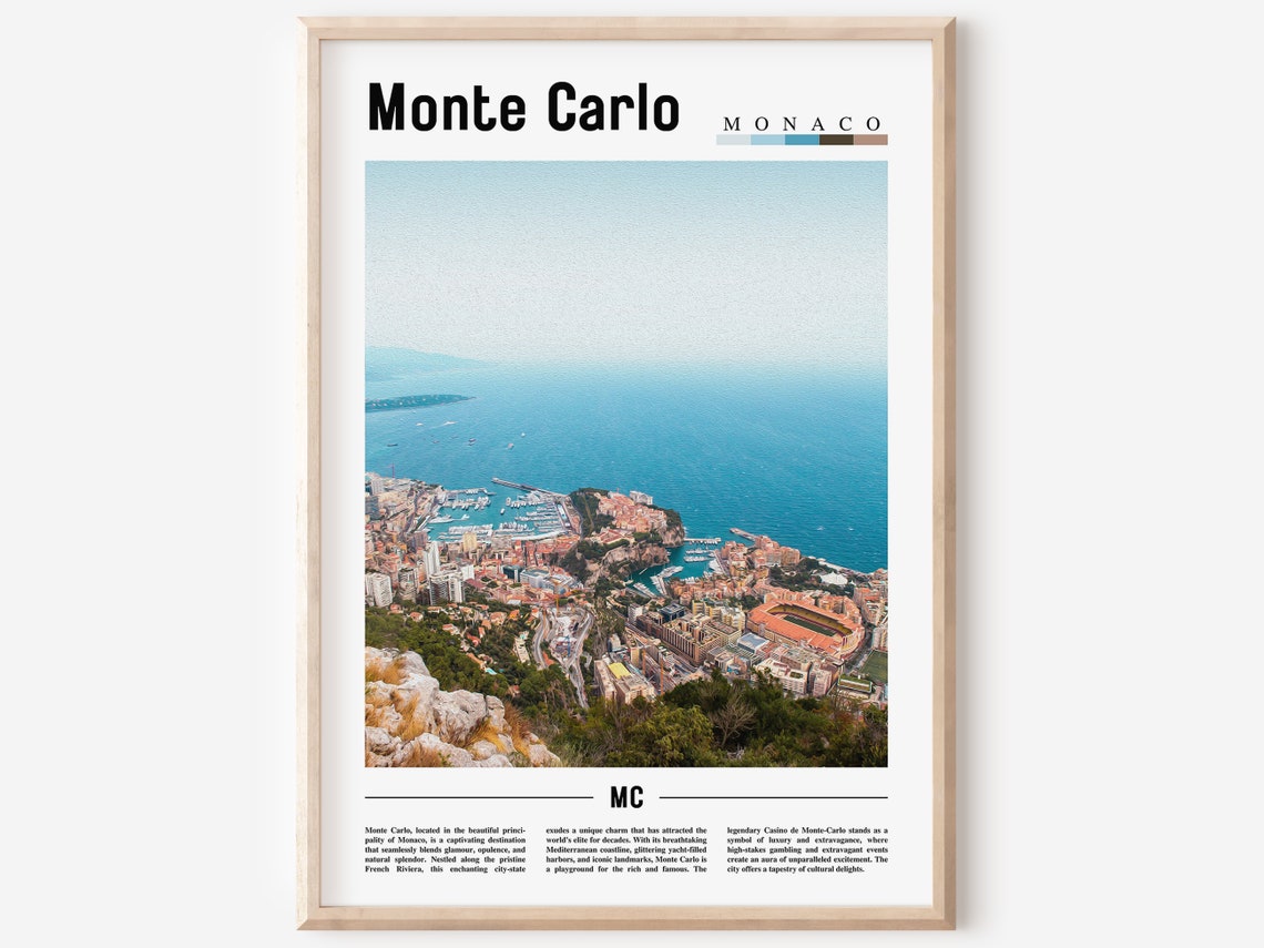Monte Carlo Poster Monte Carlo Print Monte Carlo Wall Art Europe Photo Europe Poster Europe Print Travel Poster