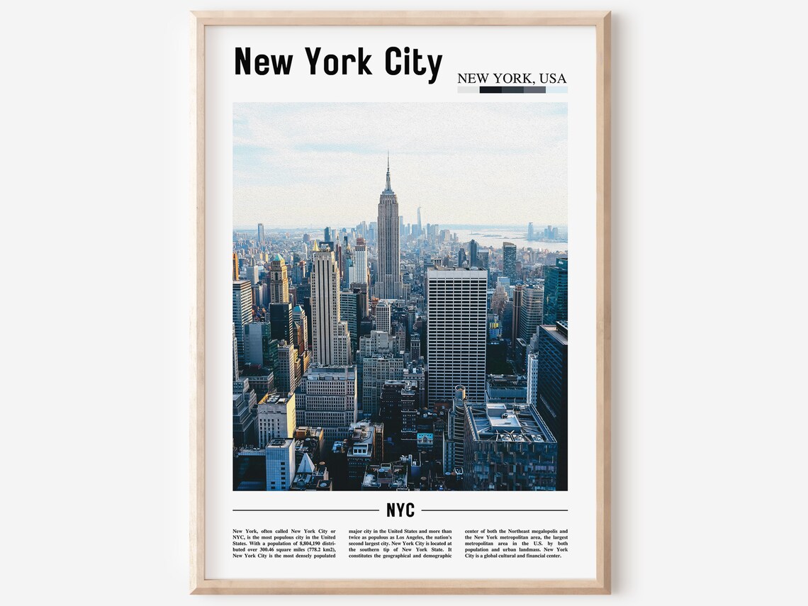New York City Travel Poster, Oil Painting