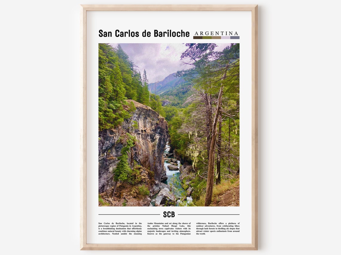 San Carlos De Bariloche Poster San Carlos De Bariloche Print San Carlos De Bariloche Wall Art Minimal Travel Print Oil Painting Poster