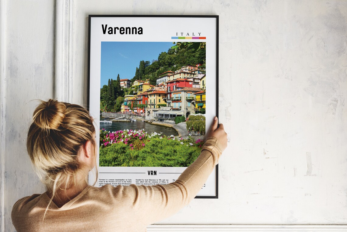 Varenna Minimal Travel Poster, Italy Photo - Image 4