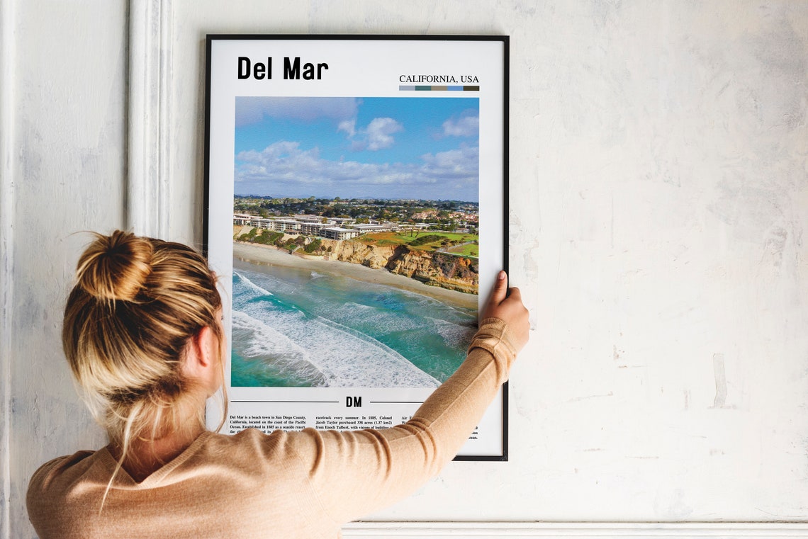 Del Mar Print Del Mar Poster Del Mar Wall Art Oil Painting Poster Colorful City Print City Artwork Travel Artwork Travel Wall Art - Image 5