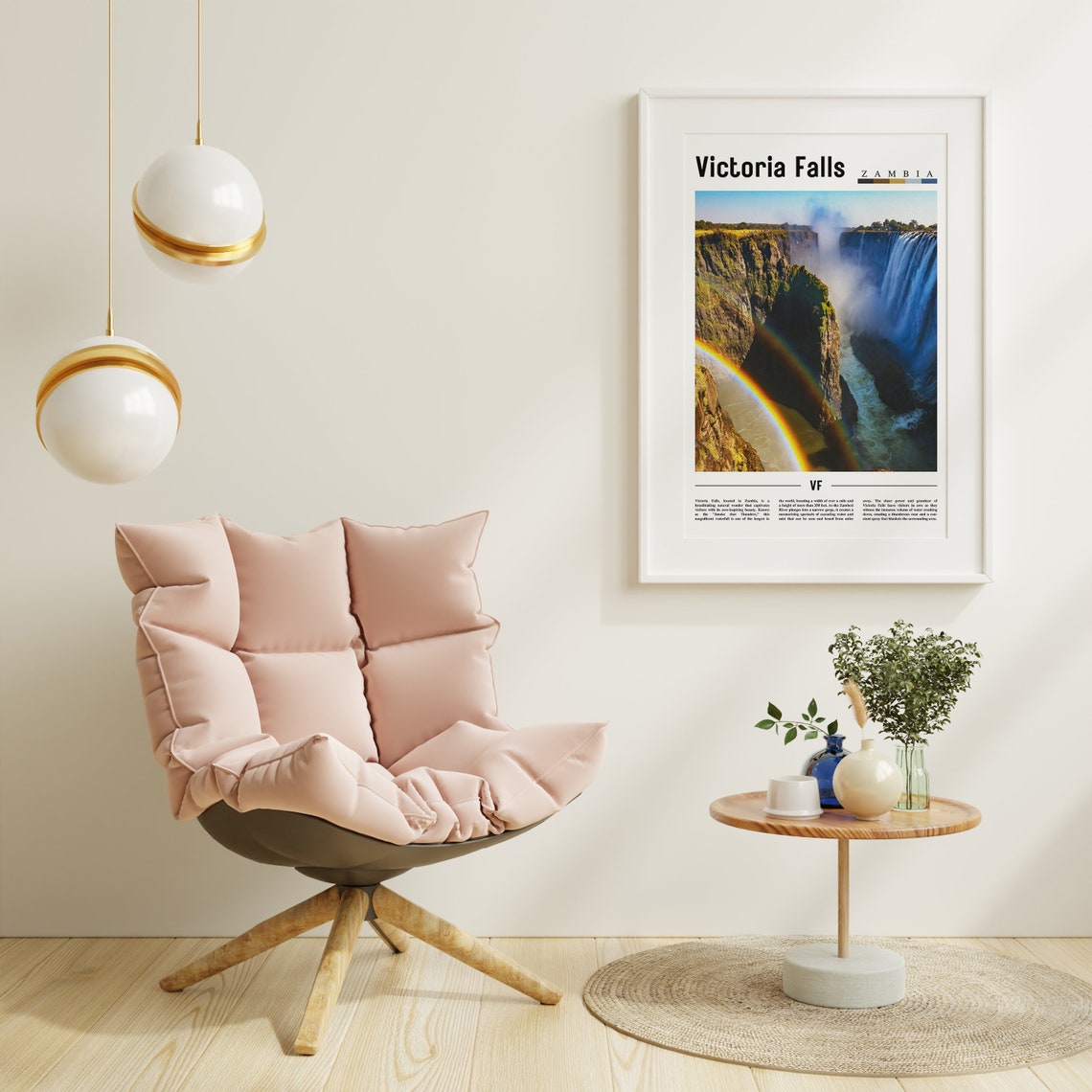 Victoria Falls Poster Victoria Falls Print Victoria Falls Wall Art Minimal Travel Print Travel Destination Oil Painting Poster - Image 6