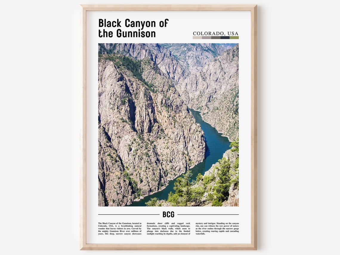 Black Canyon Of The Gunnison Poster Black Canyon Of The Gunnison Print Black Canyon Of The Gunnison Wall Art Oil Painting Poster