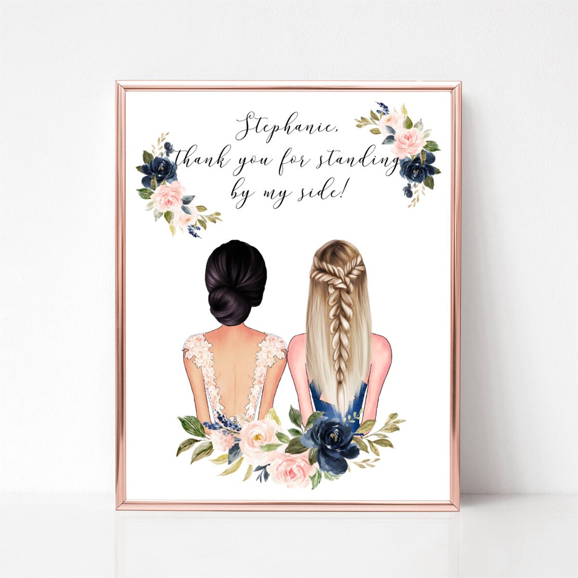 Emma Thank You for Standing by My Side Bridesmaid Gift Poster - Image 2