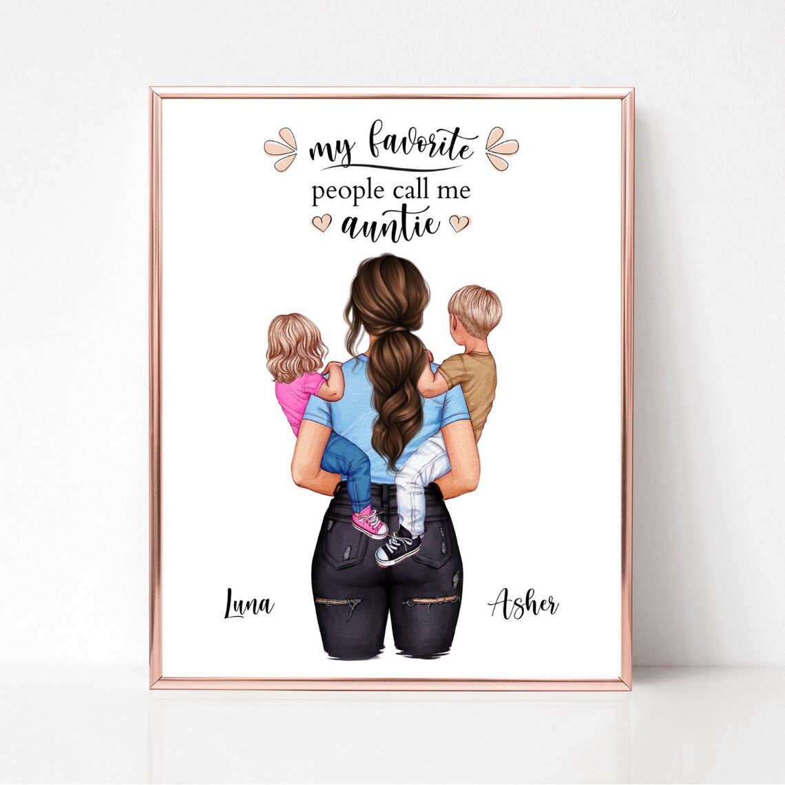 My Favorite People Call Me Auntie Kids Portrait Keepsake Poster