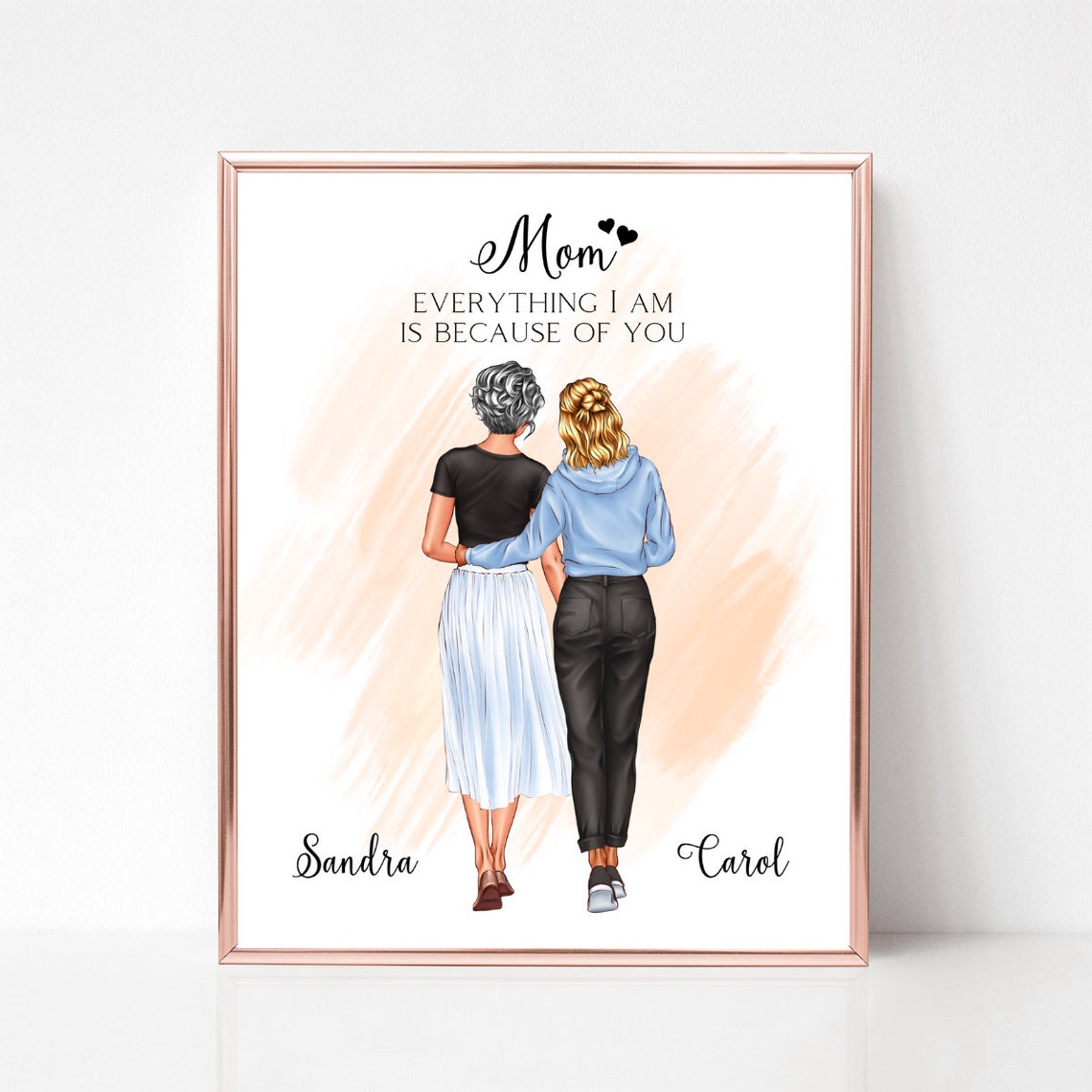 Mother and Daughter Everything I Am Quote Custom Portrait Poster
