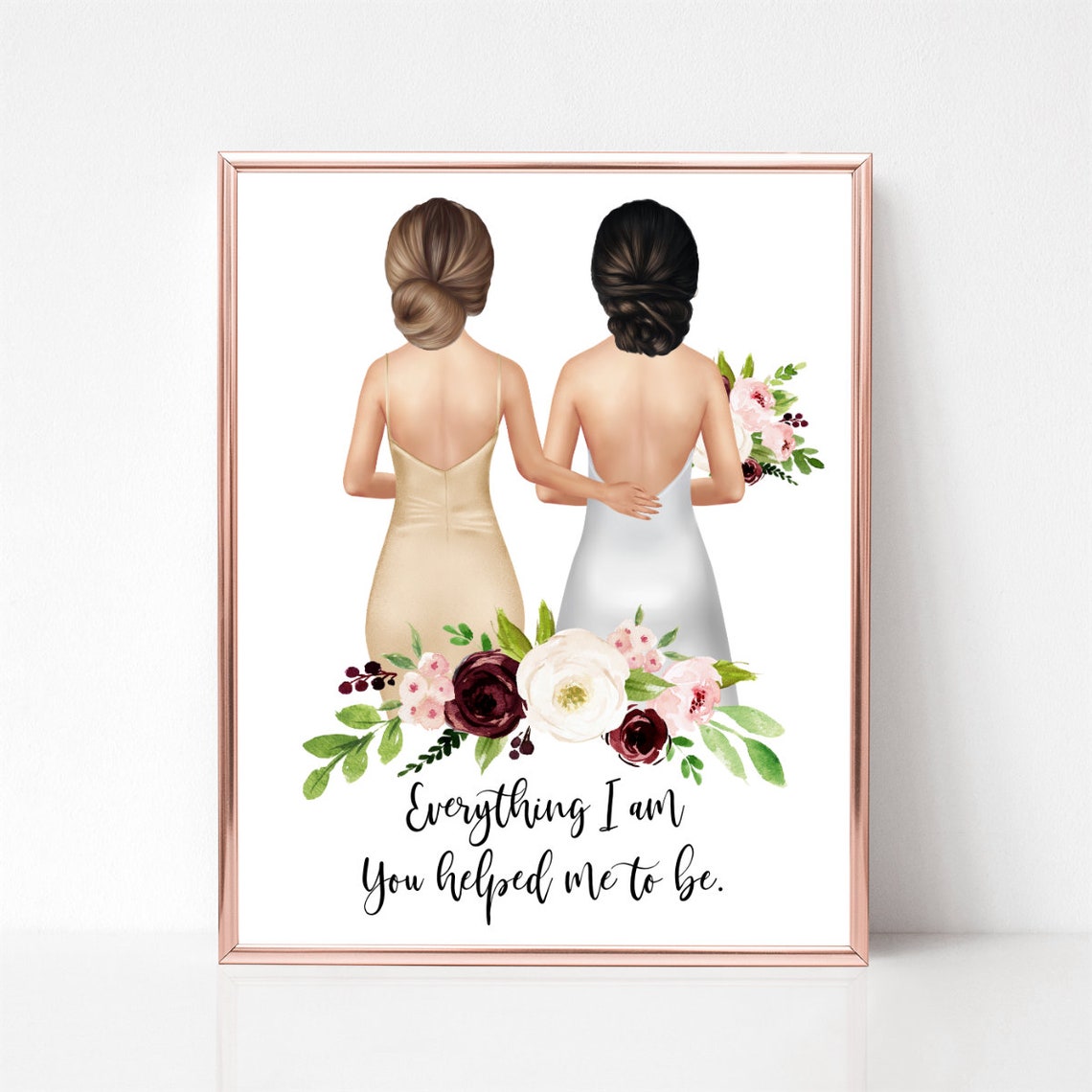 Everything I Am You Helped Me to Be Mother Daughter Gift Poster - Image 3
