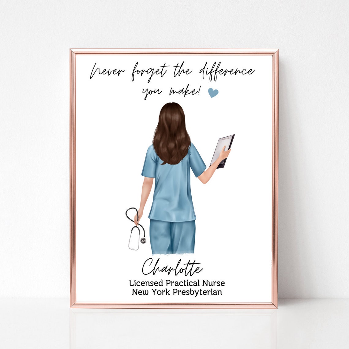 Never Forget the Difference You Make Nurse Appreciation Poster - Image 2