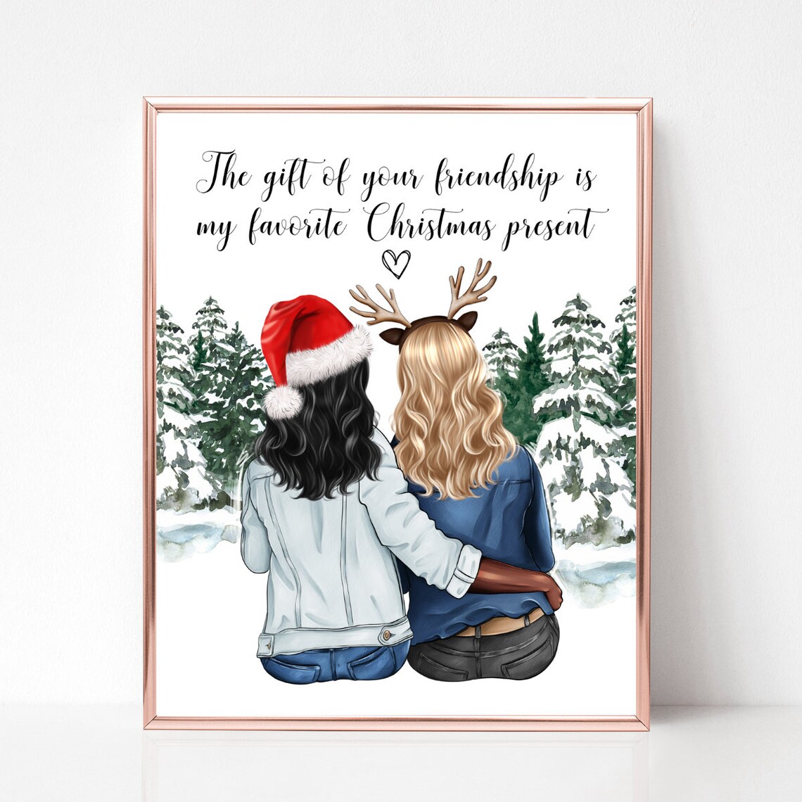 Personalized Christmas Friendship Print Gift of Friendship Best Friend - Image 3
