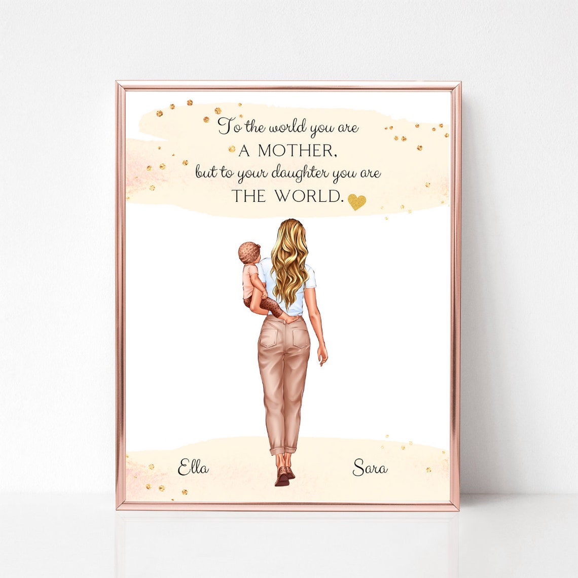 Mother And Daughter Picture Mothers Day Print From Daughter Mother Gift Personalized Mom Print Custom Family Picture Mother With Baby - Image 2