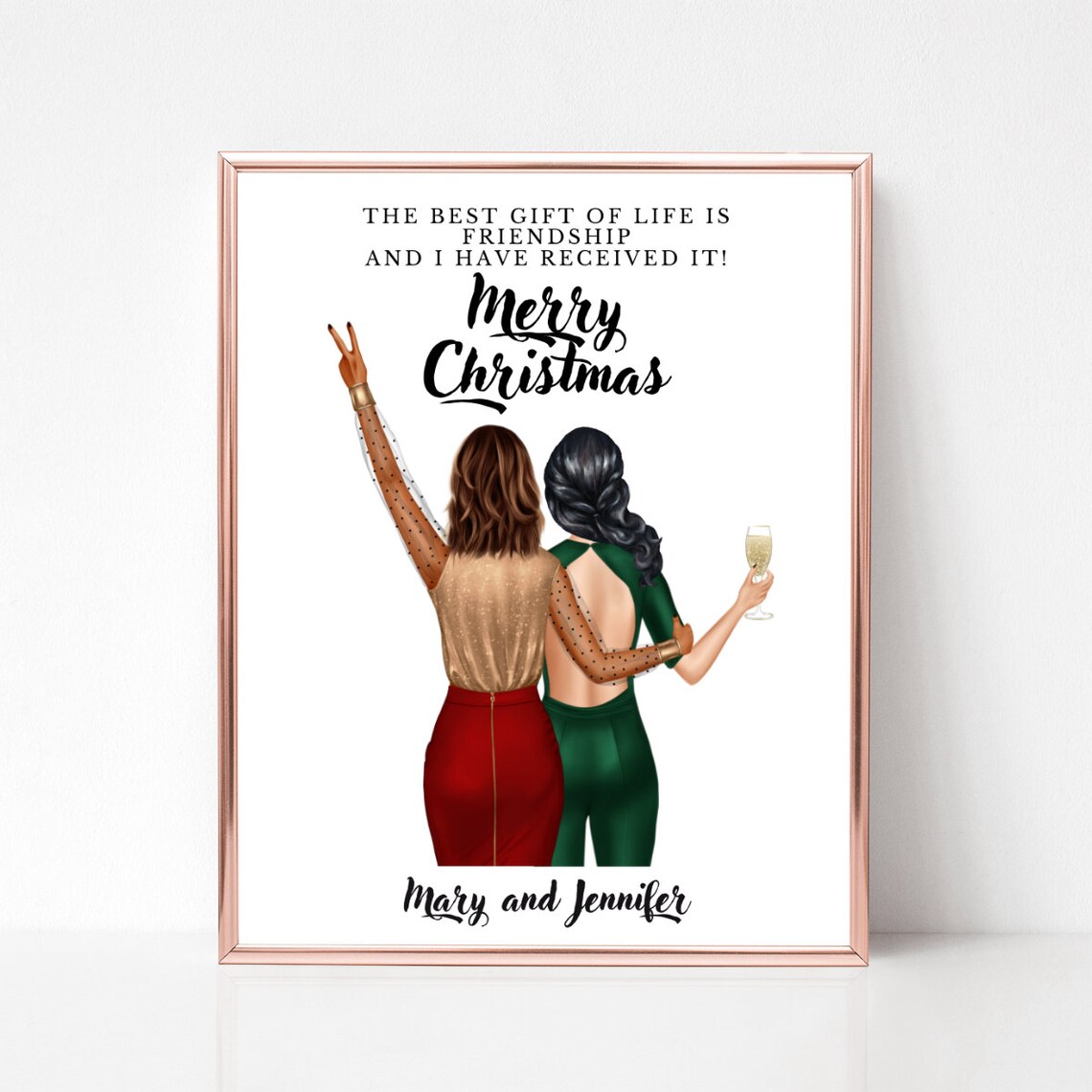 The Best Gift of Life Is Friendship Merry Christmas Bestie Poster