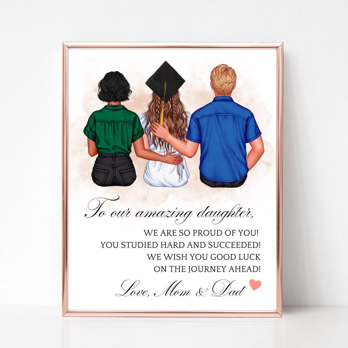 Proud Parents Amazing Daughter Graduation Day Keepsake Poster