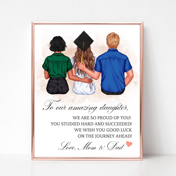 Proud Parents Amazing Daughter Graduation Day Keepsake Poster
