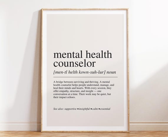 Mental Health Counselor Definition Art Print