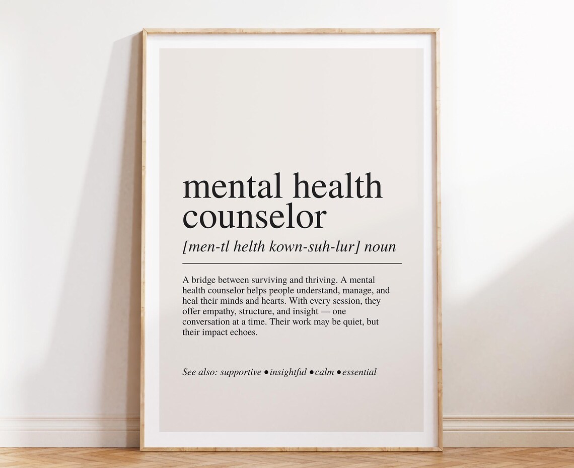 Mental Health Counselor Definition Art Print