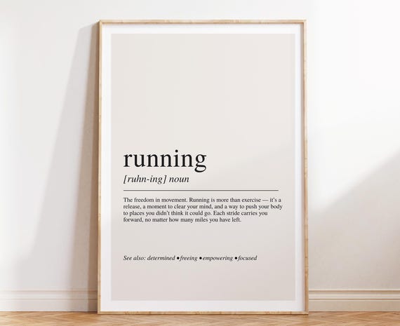 Running Definition Motivational Athlete Art Print