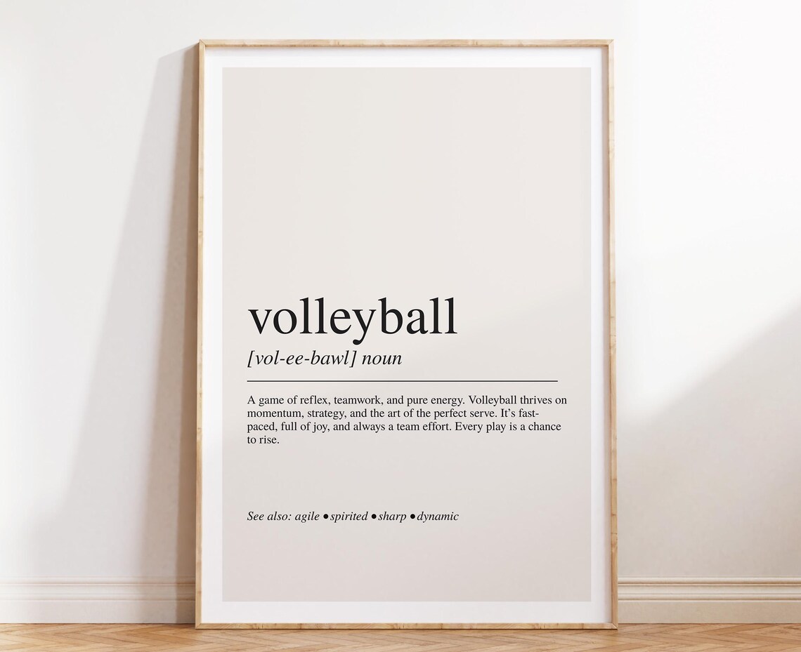 Volleyball Definition Print, Modern Typography Poster