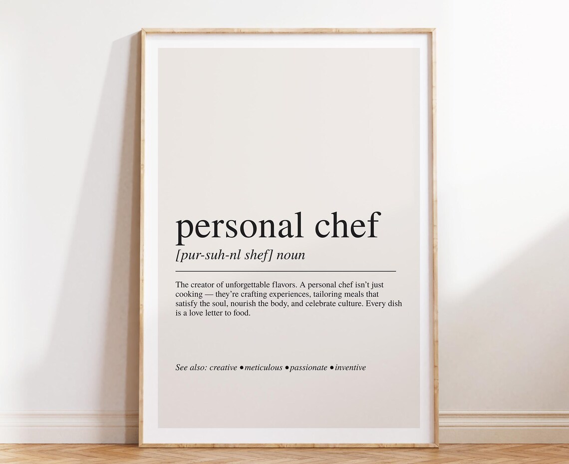 Personal Chef Definition, Kitchen Career Wall Art