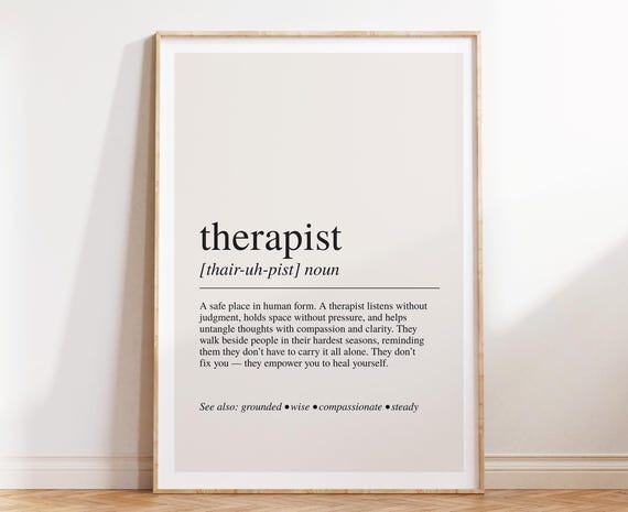 Therapist Definition Typography Art Print