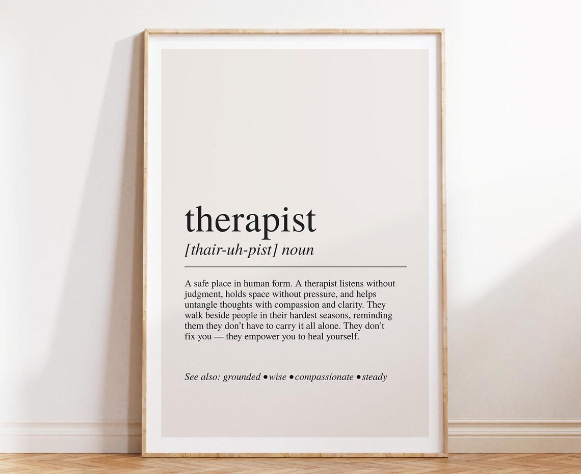 Therapist Definition Typography Art Print