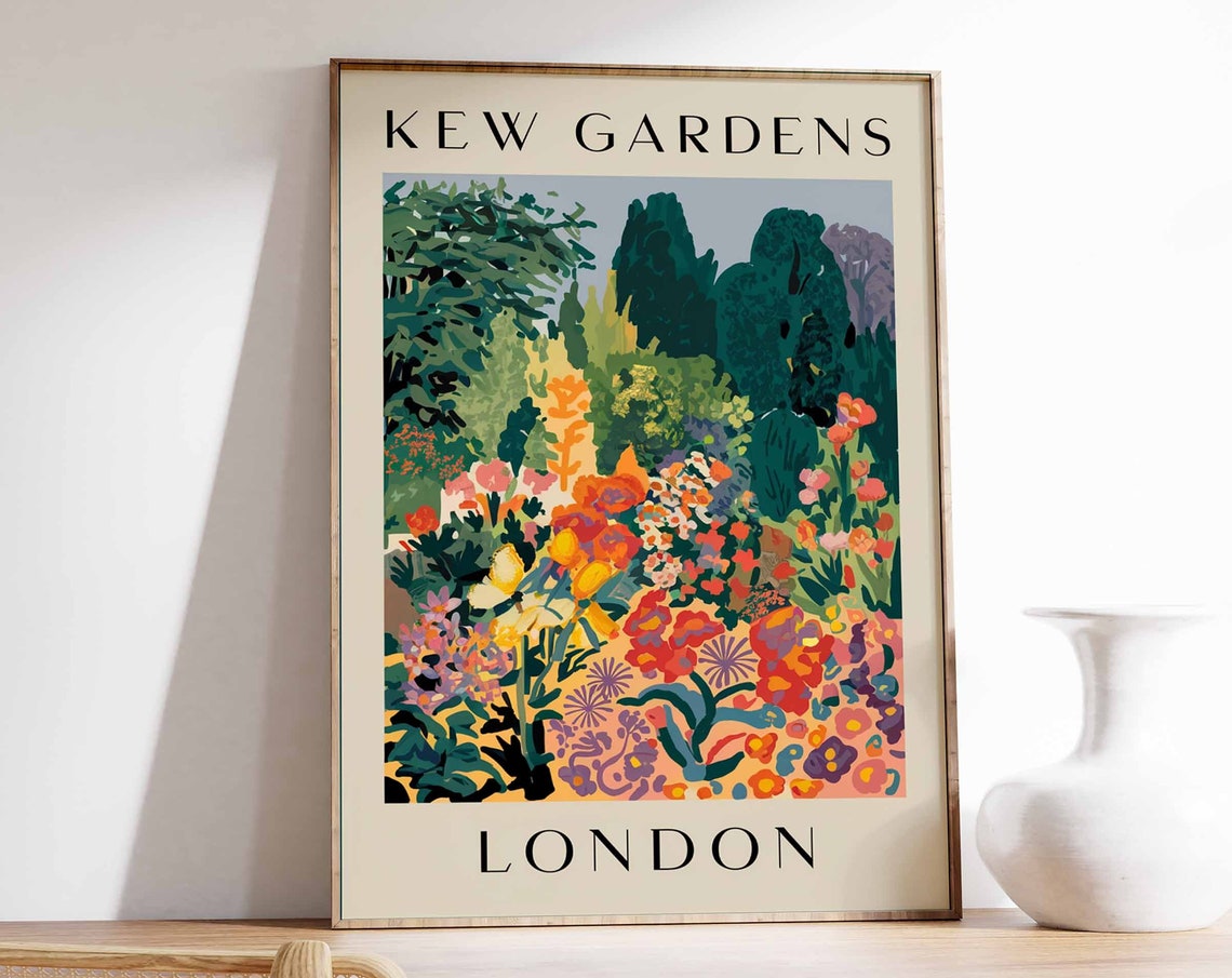 Kew Gardens Poster London Print London Art London Poster London Travel Print William Morris Print Retro London Art - Image 4