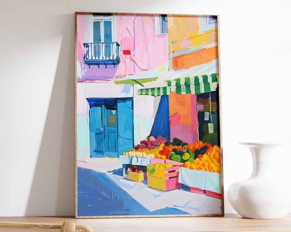 Fruit And Vegetable Market Poster Farmers Market Wall Art Food Print Kitchen Decor Rustic Food And Drink Art Food Poster Food Art