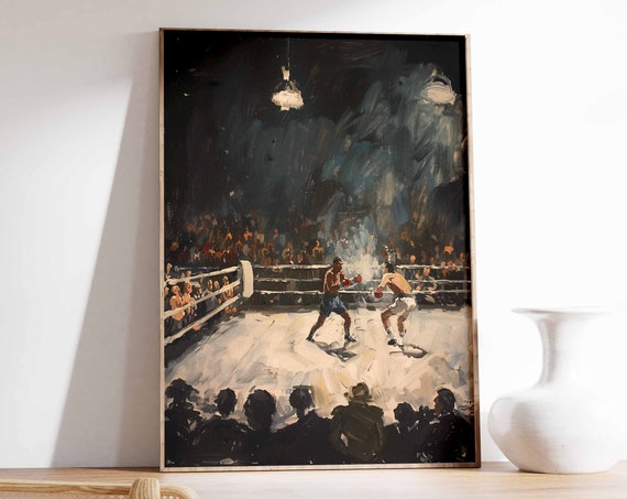 Vintage Boxing Poster Retro Boxing Art Old School Boxing Print Classic Boxing Decor Sport Poster Gym Art Gym Decor Sports Print
