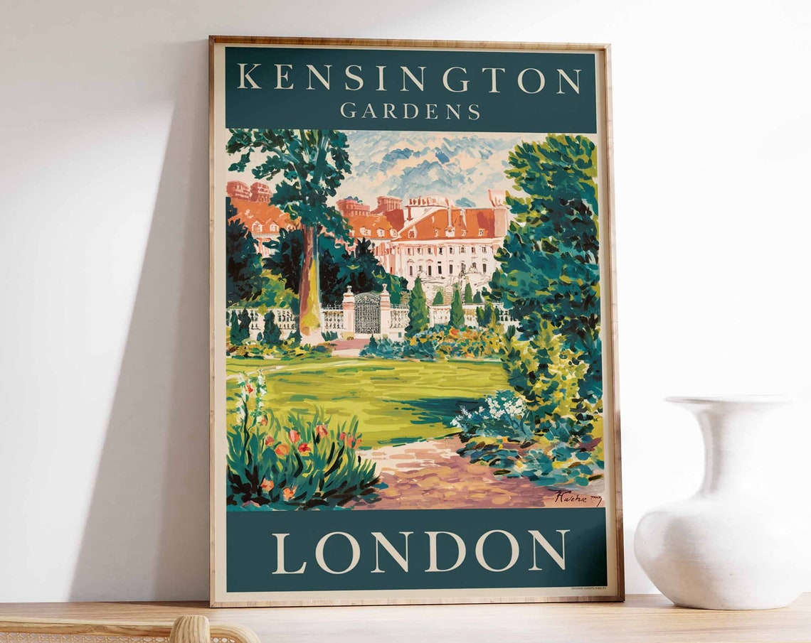 Kensington Gardens Poster Botanical Print William Morris Print London Art London Poster London Travel Print Vintage Decor Retro Print