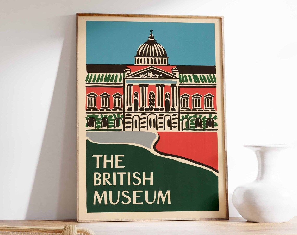 The British Museum Poster London Print London Art London Poster London Travel Print William Morris Print Vintage Decor