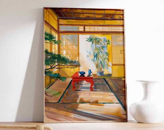 Traditional Japanese Tea House Poster Japanese Art Print Japanese Food Poster Asian Decor Traditional Japanese Art Oriental Print