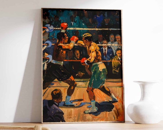 Vintage Boxing Poster Retro Boxing Art Old School Boxing Print Classic Boxing Decor Sport Poster Gym Art Gym Decor Sports Print