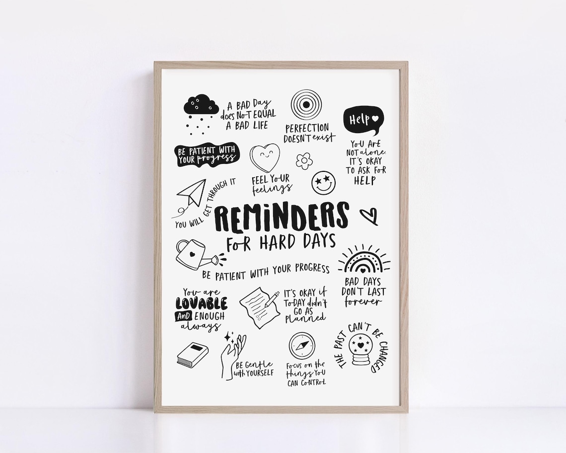 Mental Health Therapy Reminders Poster Print - Image 2