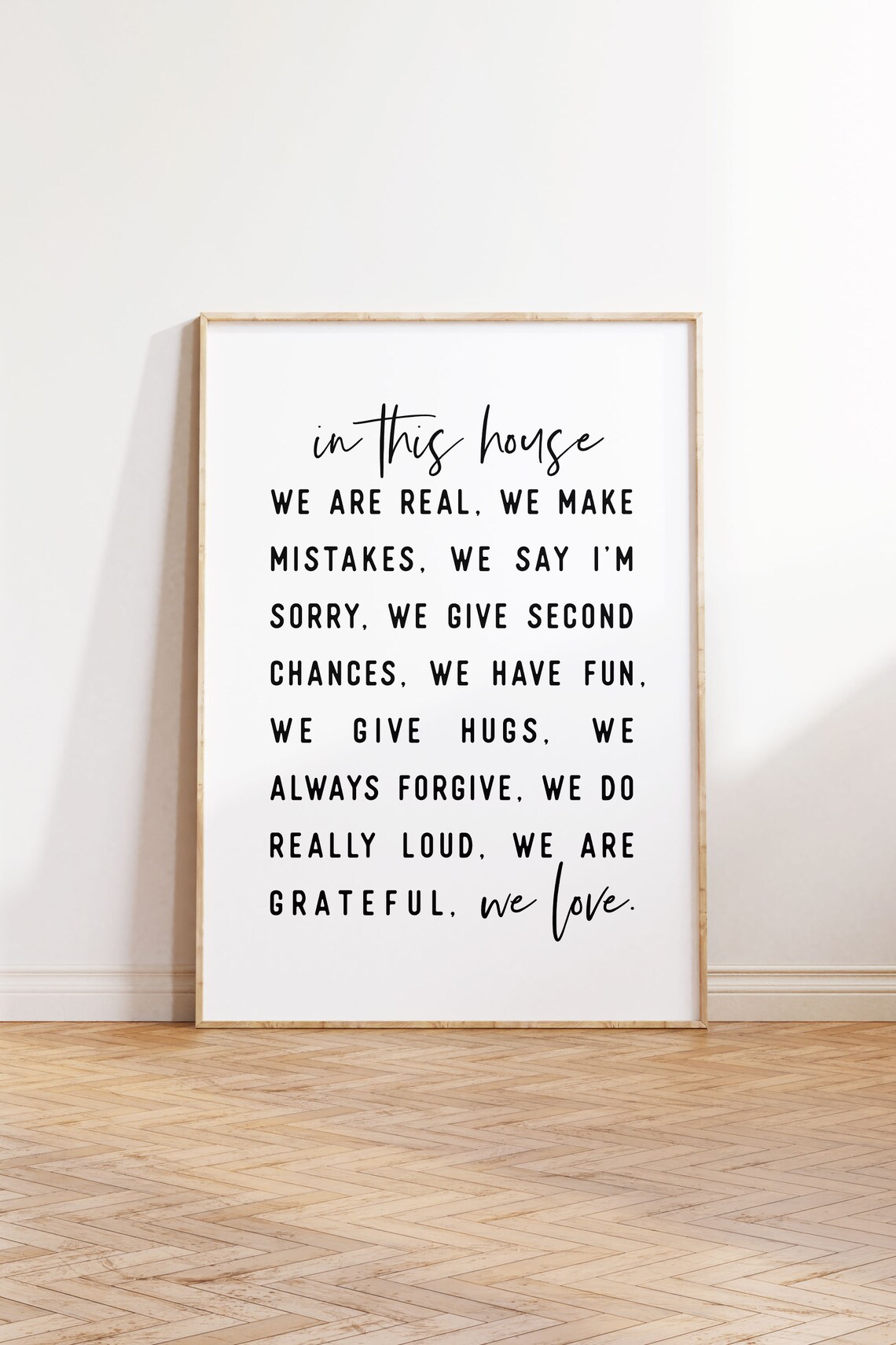 In This House Family Rules Quote Art Print - Image 3