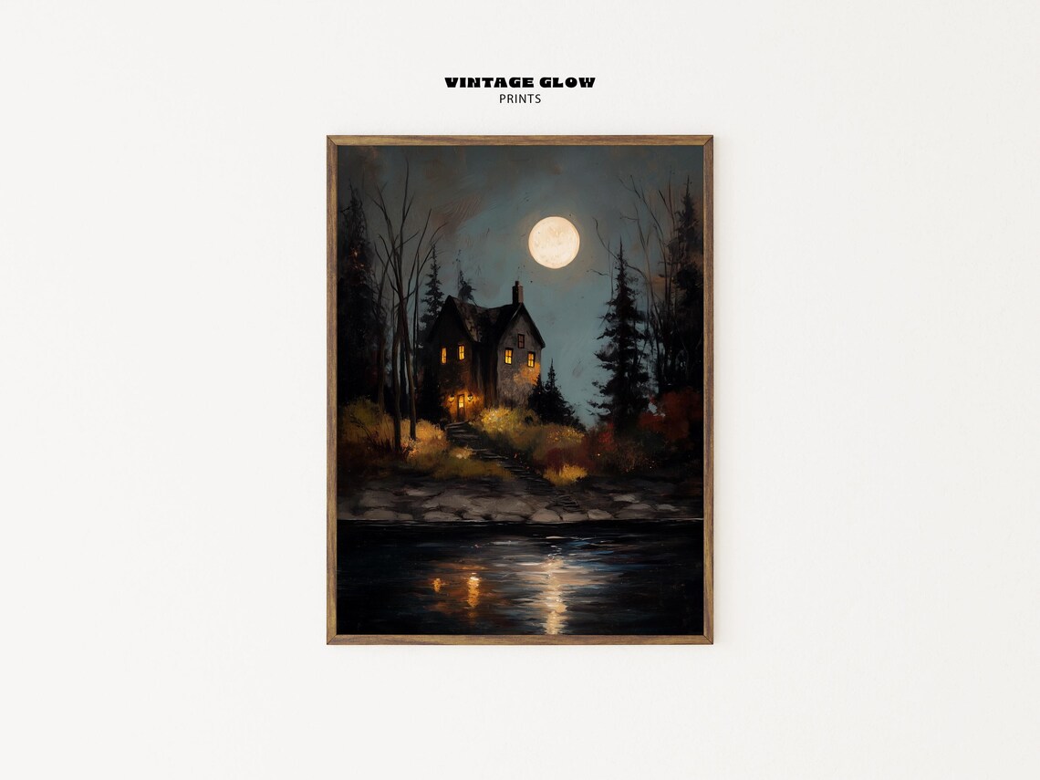 Haunted House Spooky Gothic Wall Art Print