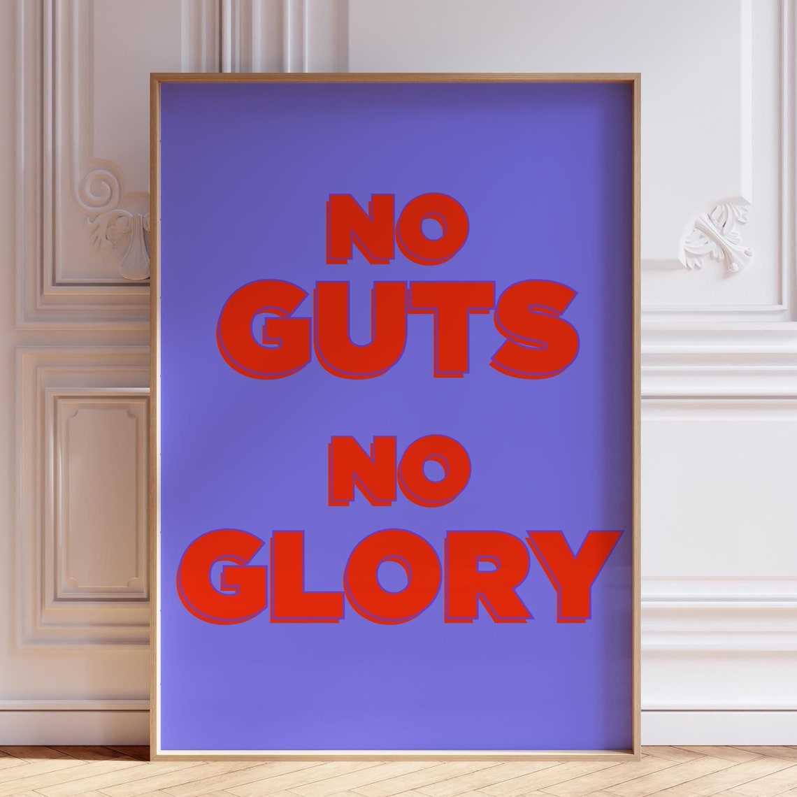 No Guts No Glory Print Motivational Office Poster Bold Typography Hype Gift - Image 2