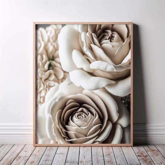 Floral Wall Art Poster Flowers Home Decor Illustration Vintage Inspired