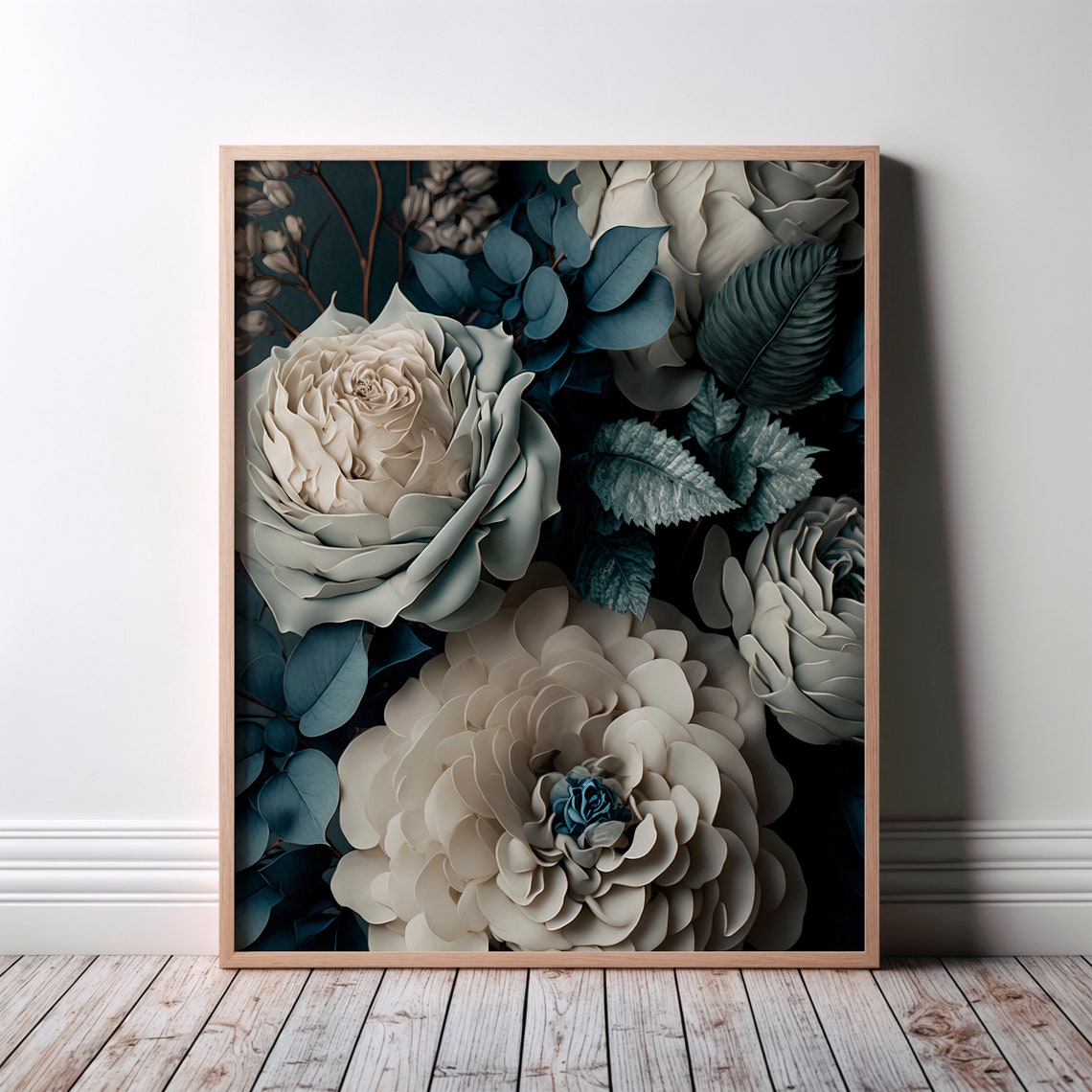 Floral Wall Art Poster Flowers Home Decor Illustration Vintage Inspired