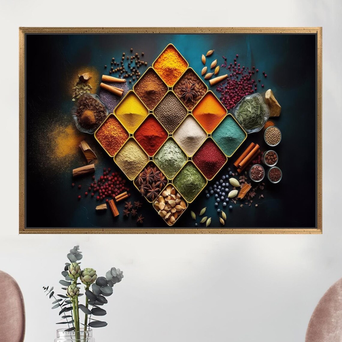 Colorful Spice Market Flat Lay Kitchen Art Food Photo Poster