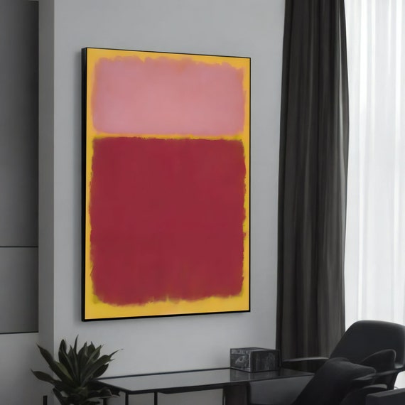 Mark Rothko Pink And Red Abstract Canvas Painting Modern Art For Living Room Warm Wall Decor Gift