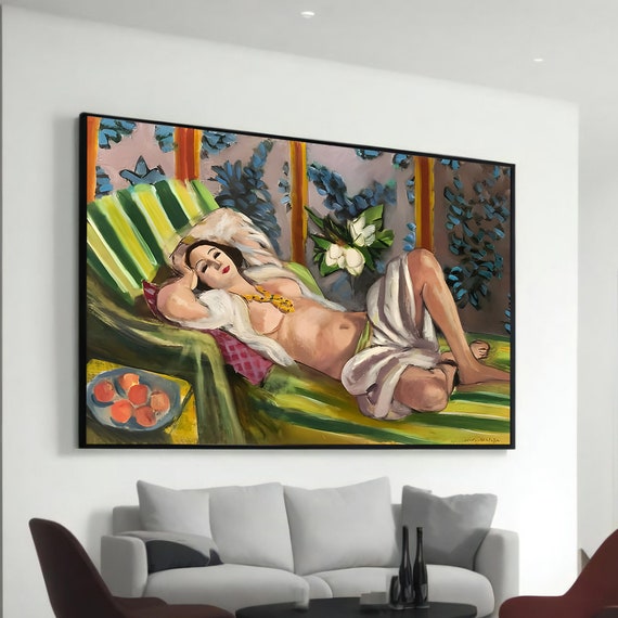 Henri Matisse Odalisque With Magnolias Reproduction Handpainted Canvas Unique Art For Home Decor Lovers