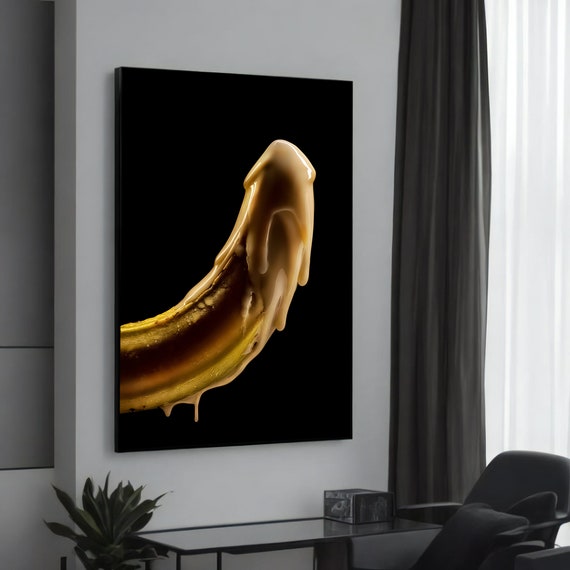 Seductive Banana Erotic Canvas Painting Playful And Provocative Art For Modern Home Dcor Lovers