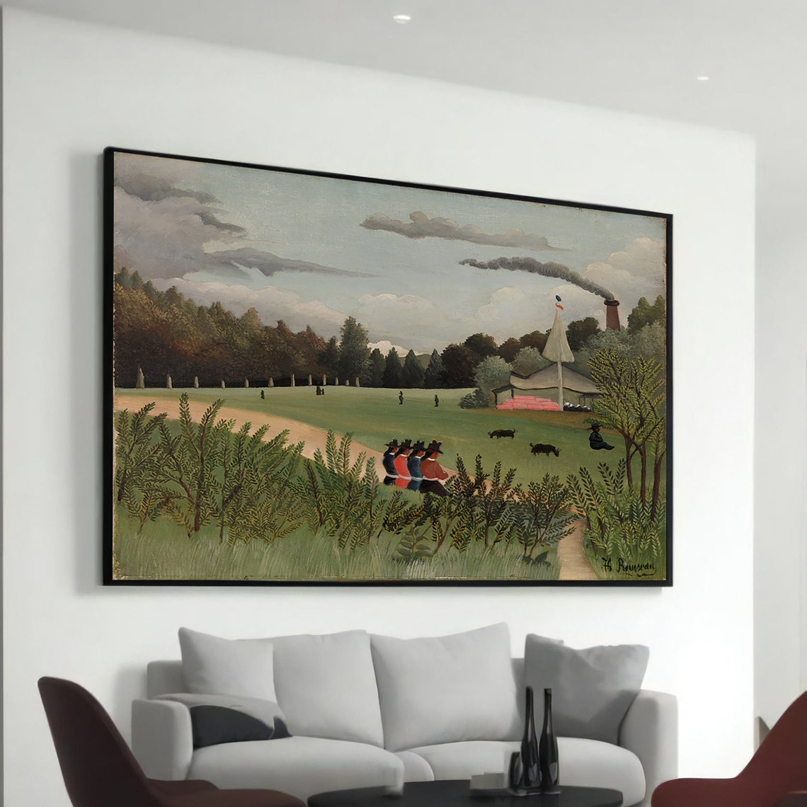 Henri Rousseau Rural Meadow Children Landscape Classic Art Poster