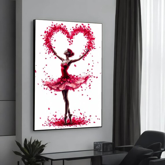 Dancing Ballerina Art Print, Ballet Wall Decor