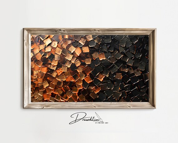 Frame Tv Art Black Copper Abstract Frame Tv Art Painting Black And Orange Abstract For Frame Tv Art 3d Dynamic Abstract